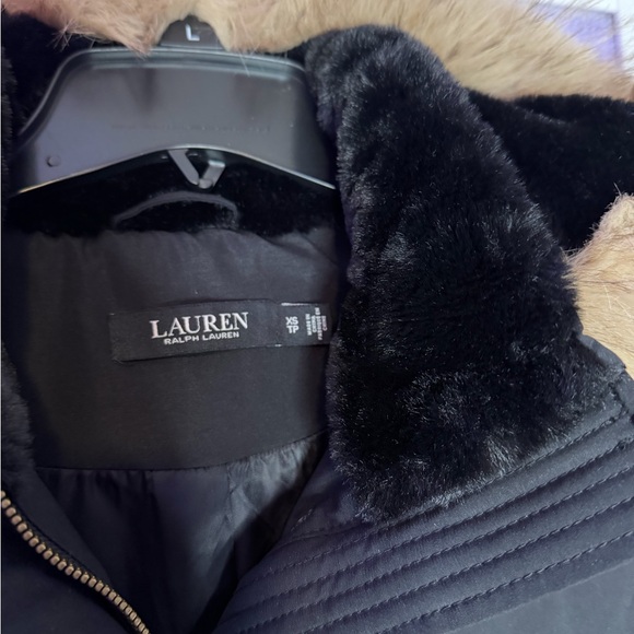 Ralph Lauren Black Puffer Coat with Fur Trim - Picture 3 of 5